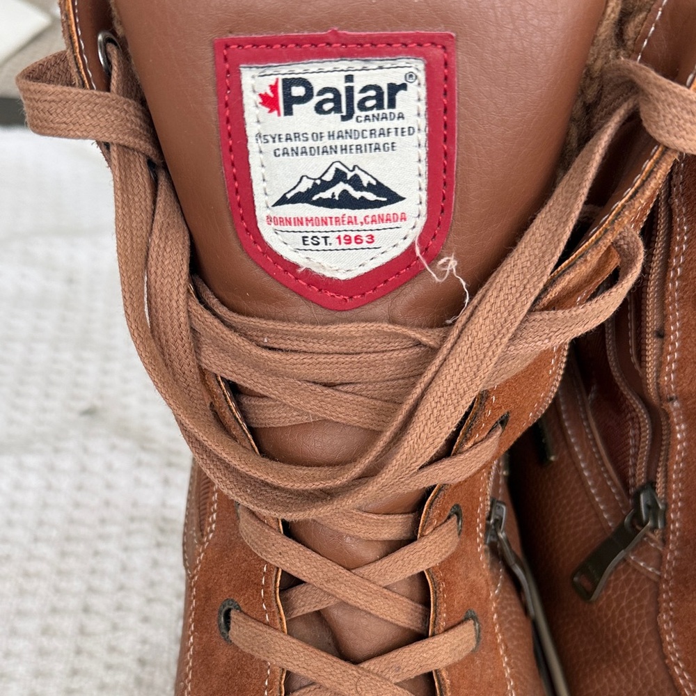 Pajar Tan Leather Lace-Up Boots
